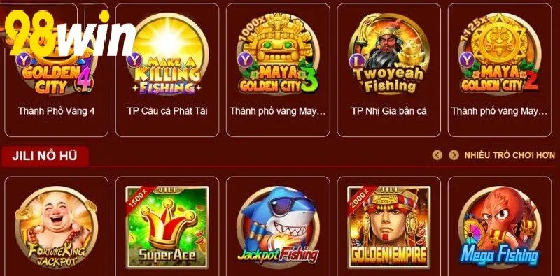 Các trò chơi trên App 98Win